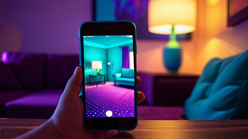 3D-Punktwolke auf dem iPhone-Display — der gleiche Raum, digital erfasst in Sekunden