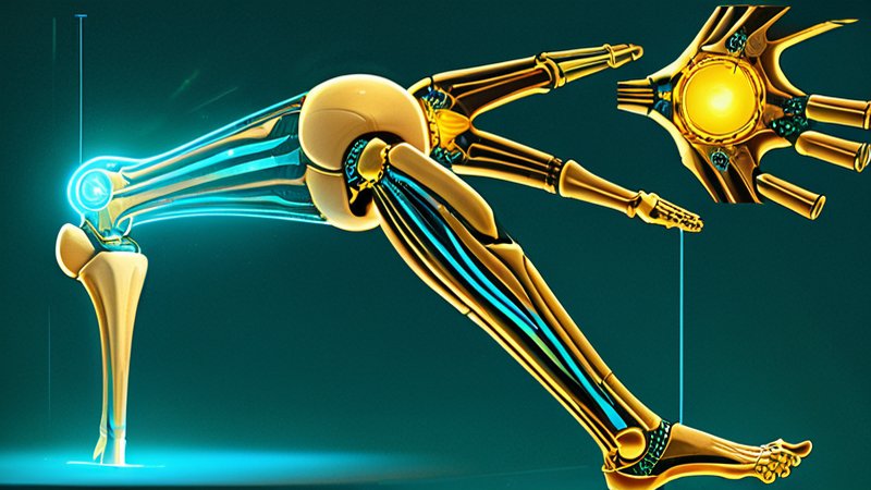 3D-Hologramm eines Kniegelenks — der Arzt zeigt genau, wo der Eingriff stattfindet