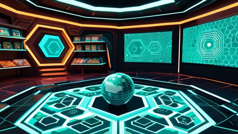 Futuristischer digitaler Marketplace für virtuelle Grundstücke