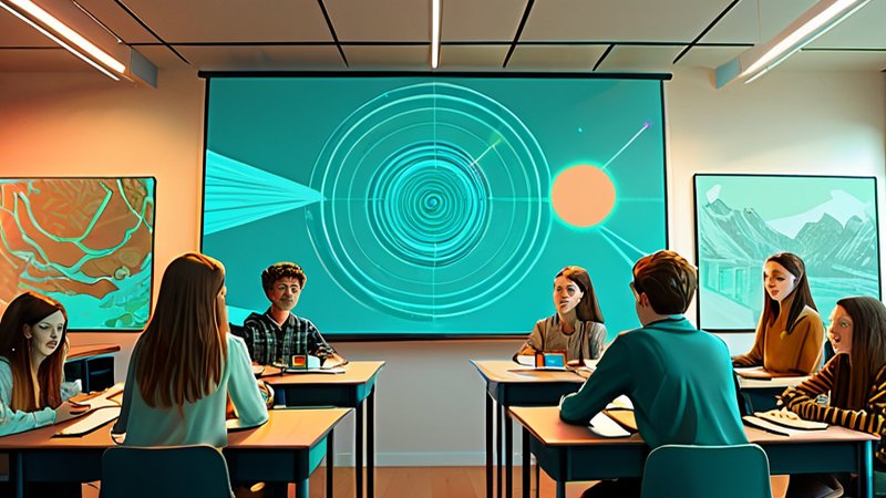 Schüler aus zwei Ländern arbeiten gemeinsam an einem AR-Modell