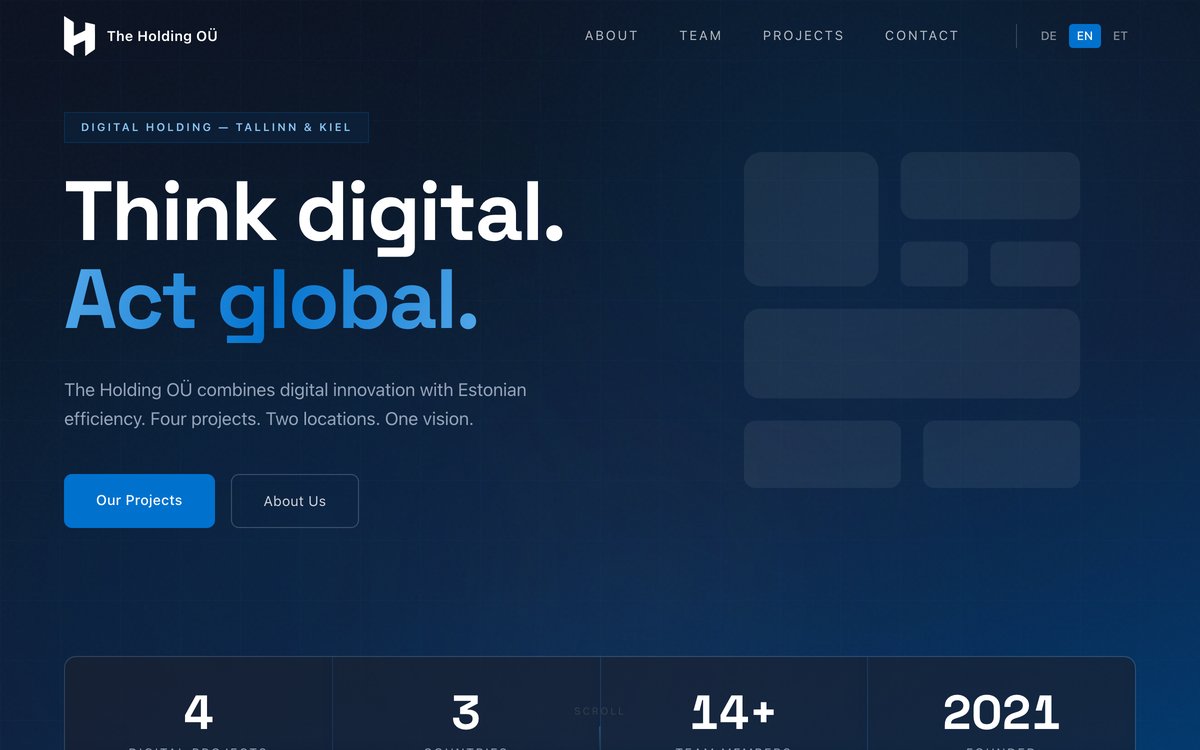 The Holding OÜ | Die estnische Schwester — Beteiligungen und e-Residency-Strukturen. | https://theholding.ee